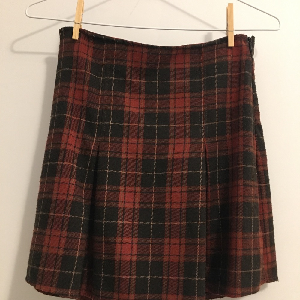 Brandy Melville Red and Black Mini A-Line Skirt